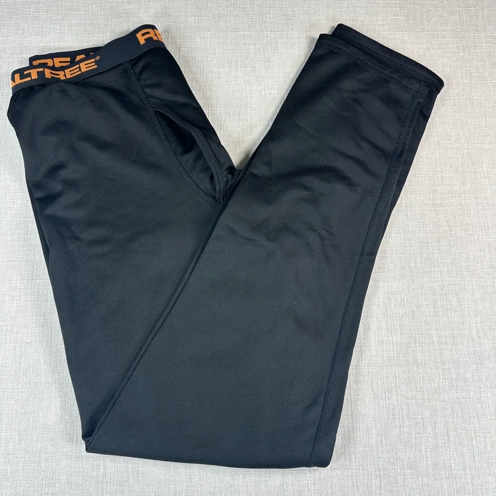 Realtree Base Layer Pants Mens M 32 34 Black Hunting Thermal Performance